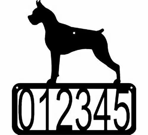 Boxer Dog House Address Sign