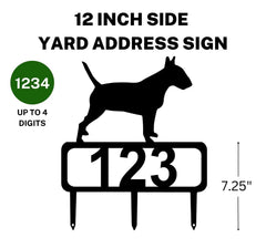 Bull Terrier Yard Address Sign with Stakes & Size Options