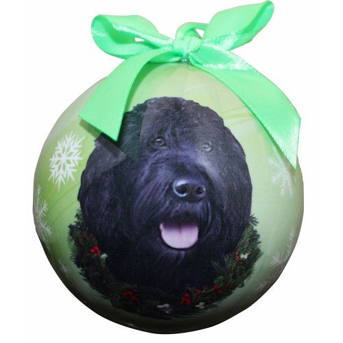 E&S Imports Shatter Proof Ball Christmas Ornament - Labradoodle (Black)(CBO-121a)