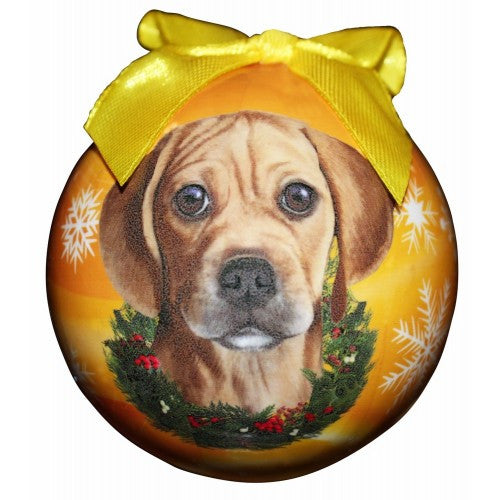E&S Imports Shatter Proof Ball Christmas Ornament - Puggle(CBO-122)