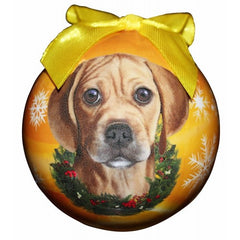 E&S Imports Shatter Proof Ball Christmas Ornament - Puggle(CBO-122)