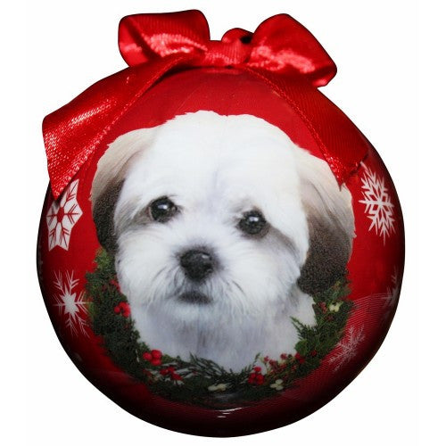 E&S Imports Shatter Proof Ball Christmas Ornament - Shihpoo(CBO-126)