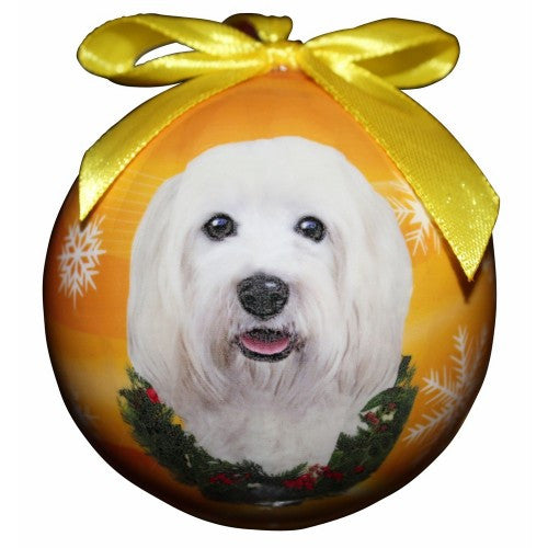 E&S Imports Shatter Proof Ball Christmas Ornament - Havanese(CBO-136)