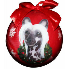 E&S Imports Shatter Proof Ball Christmas Ornament - Chinese Crested(CBO-16)