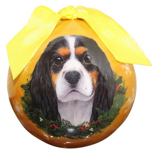 E&S Imports Shatter Proof Ball Christmas Ornament - Cavalier King Charles (tri-color)(CBO-19)
