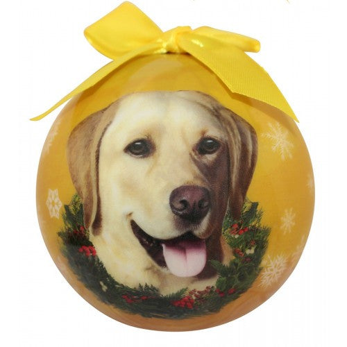 E&S Imports Shatter Proof Ball Christmas Ornament - Labrador Retriever (yellow )(CBO-20)