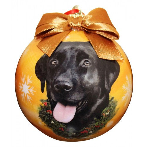 E&S Imports Shatter Proof Ball Christmas Ornament - Labrador Retriever (black)(CBO-21)