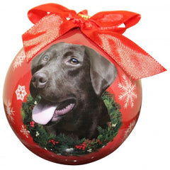 E&S Imports Shatter Proof Ball Christmas Ornament - Labrador Retriever (Chocolate)(CBO-22)