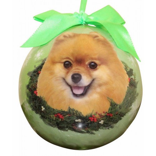 E&S Imports Shatter Proof Ball Christmas Ornament - Pomeranian(CBO-27)