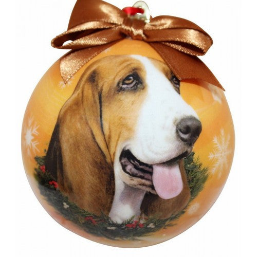 E&S Imports Shatter Proof Ball Christmas Ornament - Basset Hound(CBO-2)