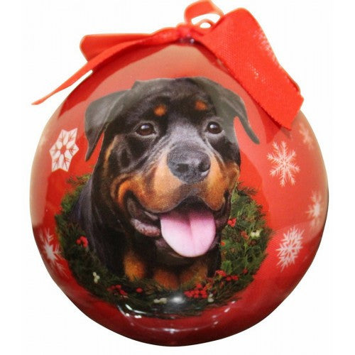 E&S Imports Shatter Proof Ball Christmas Ornament - Rottweiler(CBO-33)