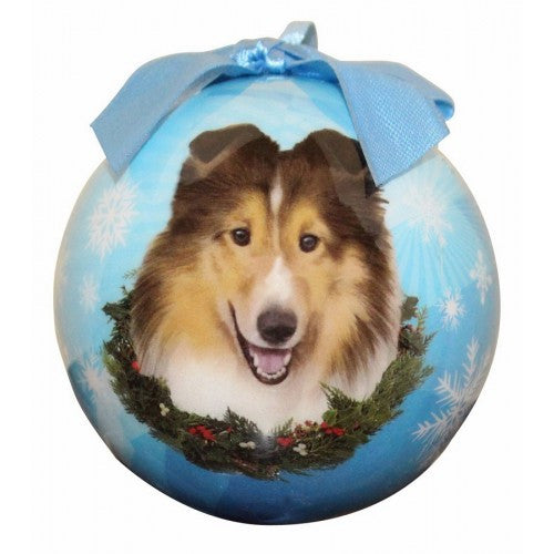 E&S Imports Shatter Proof Ball Christmas Ornament - Shetland Sheepdog (Sheltie)(CBO-37)