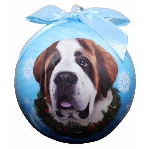 E&S Imports Shatter Proof Ball Christmas Ornament - Saint Bernard(CBO-50)