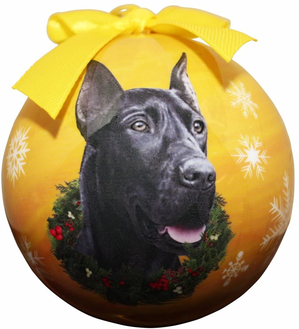 E&S Imports Shatter Proof Ball Christmas Ornament - Great Dane (Black) (CBO-51B)