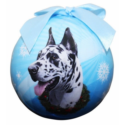 E&S Imports Shatter Proof Ball Christmas Ornament - Great Dane (Harlequin)(CBO-66a)