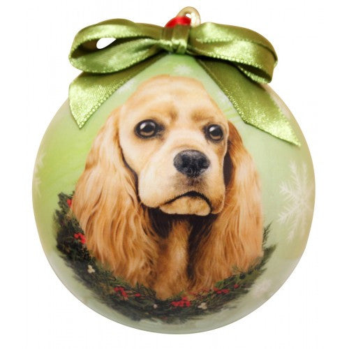 E&S Imports Shatter Proof Ball Christmas Ornament - Cocker Spaniel (buff)(CBO-78)