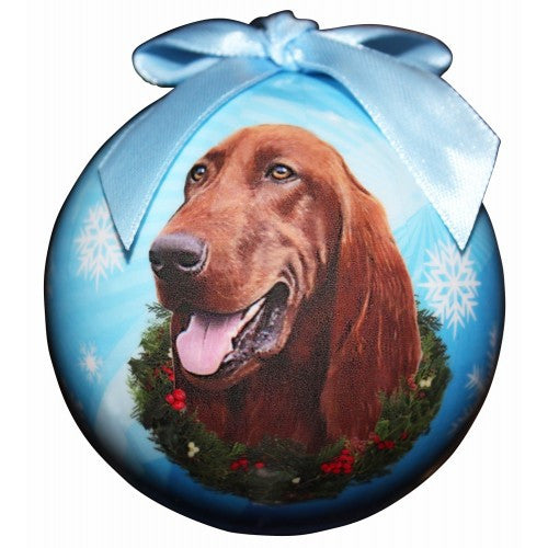 E&S Imports Shatter Proof Ball Christmas Ornament - Irish Setter(CBO-84)