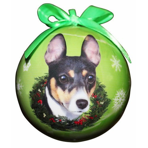 E&S Imports Shatter Proof Ball Christmas Ornament - Rat Terrier(CBO-92)