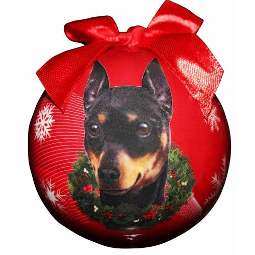 E&S Imports Shatter Proof Ball Christmas Ornament - Miniature Pinscher(CBO-98)