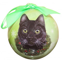 E&S Imports Shatter Proof Ball Christmas Ornament - Black cat(CBOC-5)