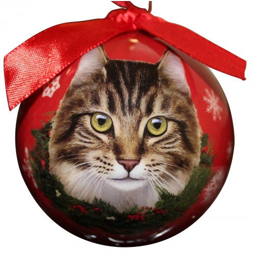 E&S Ball Ornament-Maine Coon cat (CBOC-6)