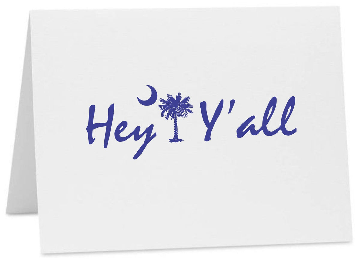 Hey Y'all Palmetto Moon SC Logo Note Cards with Envelopes (Available in Multiple Colors) CC-10375