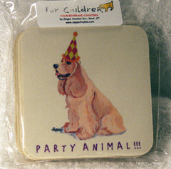 Fur Children Party Animal Coasters - American Cocker Spaniel (Buff) (PC040406)