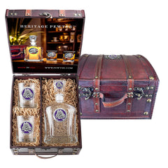 East Carolina University Capitol Decanter and 2 Glasses with Chest Box