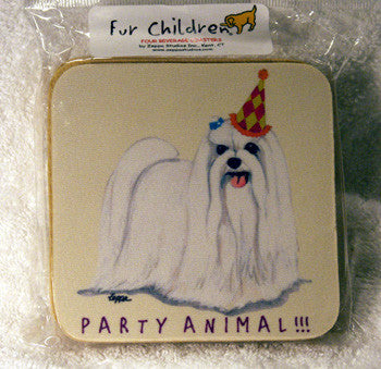 Fur Children Party Animal Coasters - Lhasa Apso (PC040491)