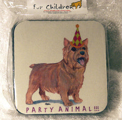 Fur Children Party Animal Coasters - Norwich Terrier (PC0404100)