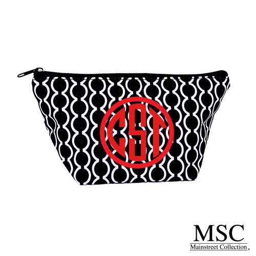 Mainstreet Collection Cosmetic Bag - Black & White Semicircle Pattern (CPSM/8007)