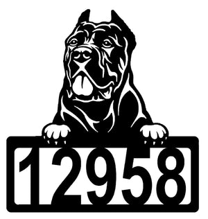 Cane Corso Address Sign - Detailed Dog Design with Custom House Numbers