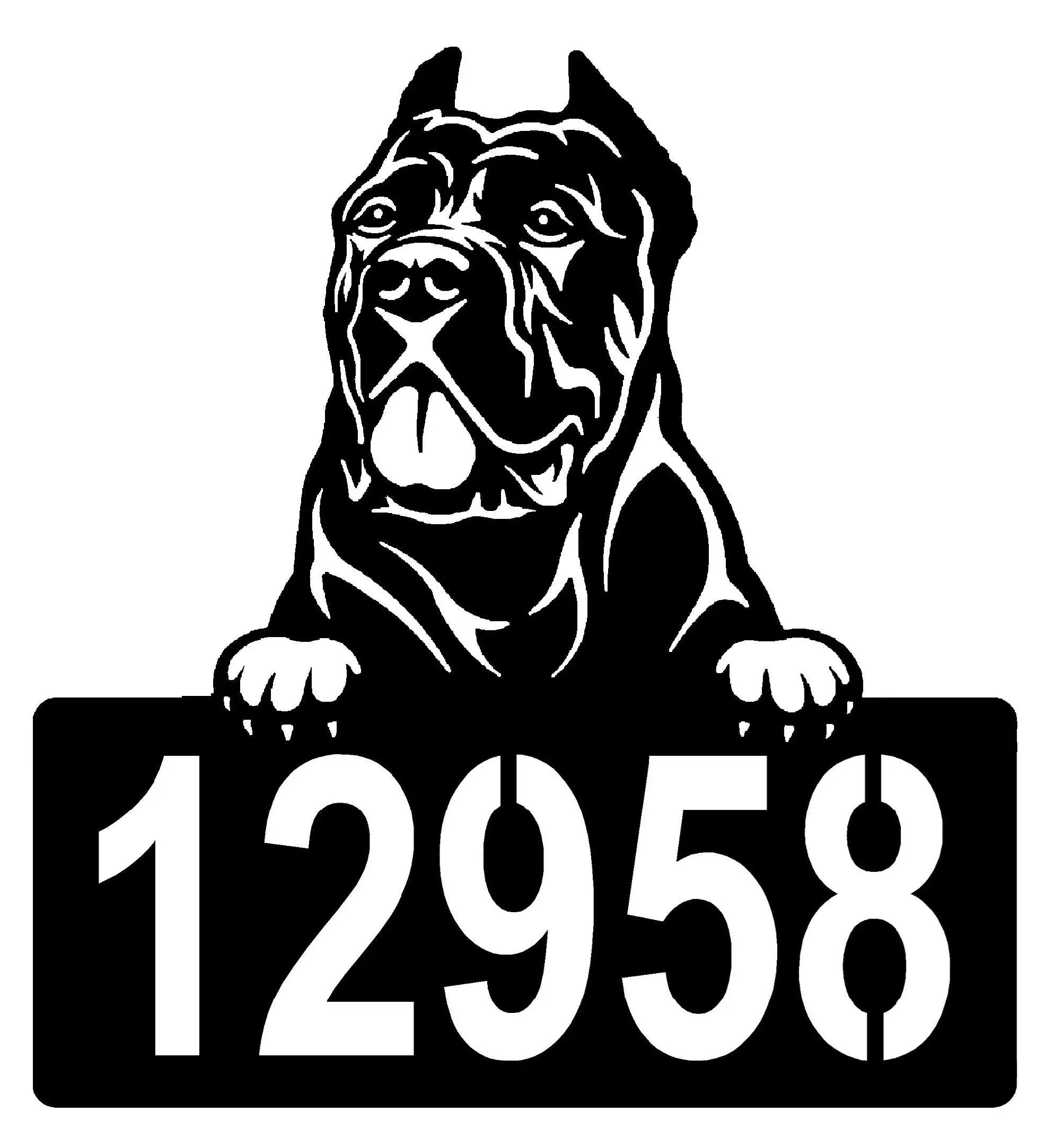 Cane Corso Address Sign - Detailed Dog Design with Custom House Numbers