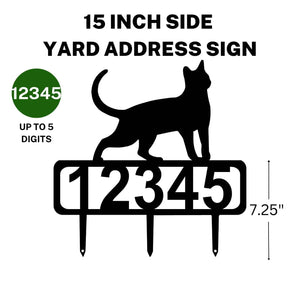 Cat #17 Yard Address Sign with 4 Size Options