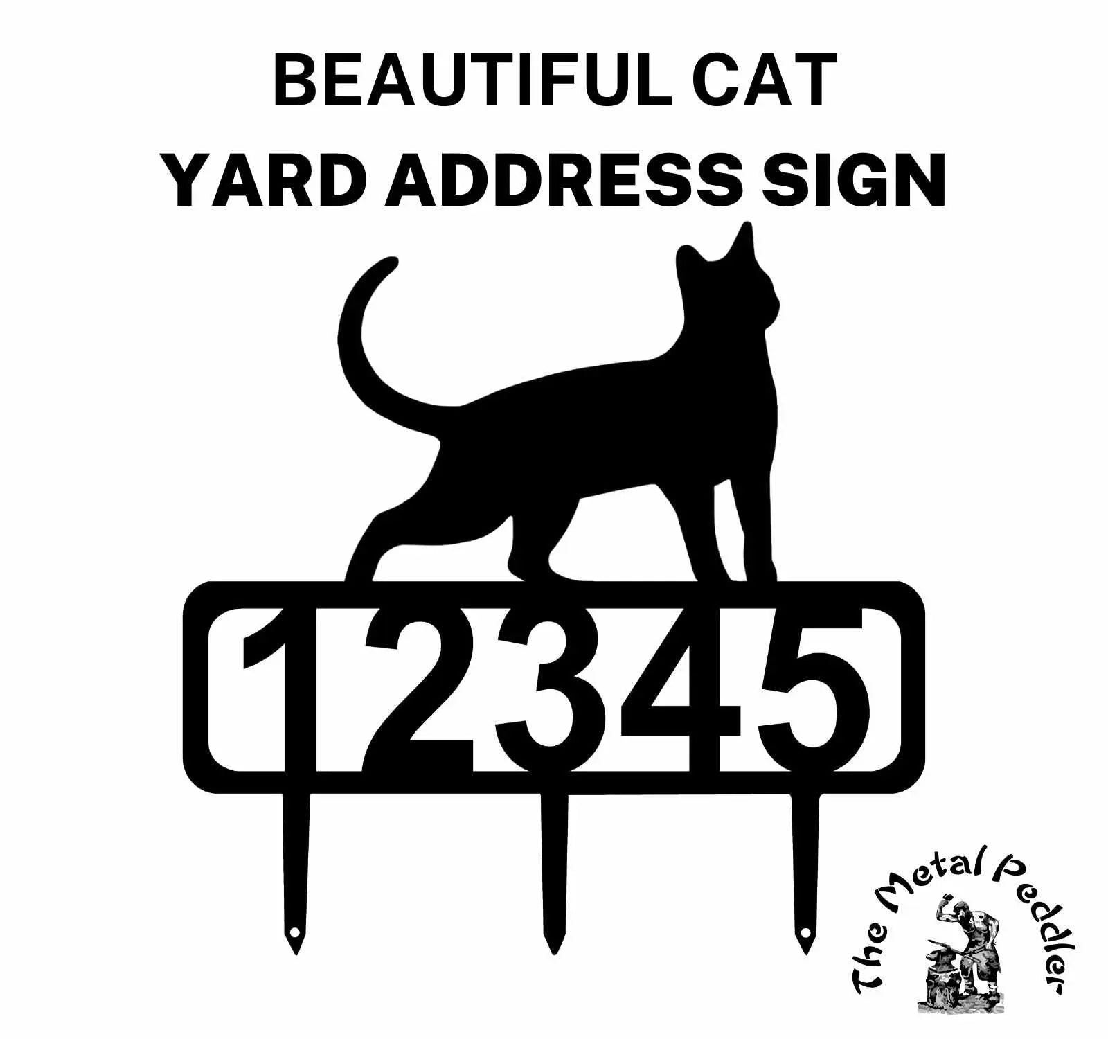 Cat #17 Yard Address Sign with 4 Size Options