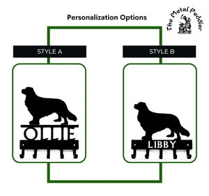 Cavalier King Charles Spaniel Dog Personalized Key Holder and Leash Hanger -  5 Hooks
