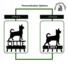 Chihuahua Personalized Key and Leash Holder -  5 Hooks
