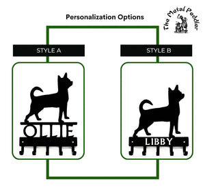 Chihuahua Personalized Key and Leash Holder -  5 Hooks