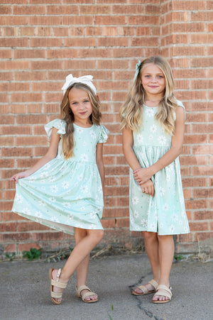 Claire Sage Floral Dress