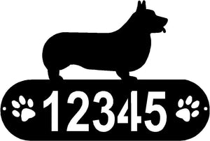 Corgi Dog PAWS House Address Sign