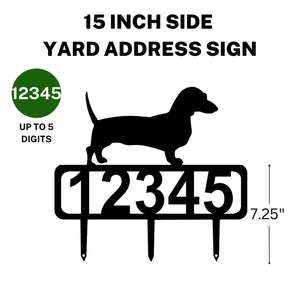 Dachshund Yard Address Sign with Stakes (Shorthaired, Longhaired, Wirehaired Options)
