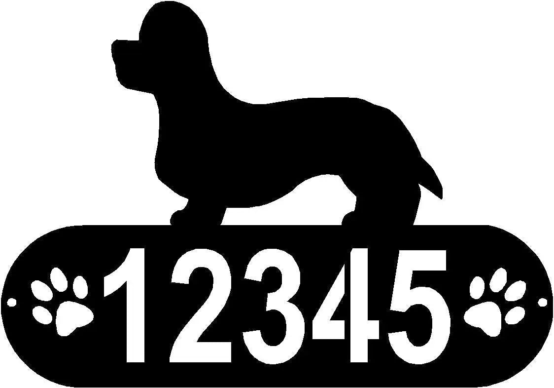 Dandie Dinmont Terrier Dog PAWS House Address Sign