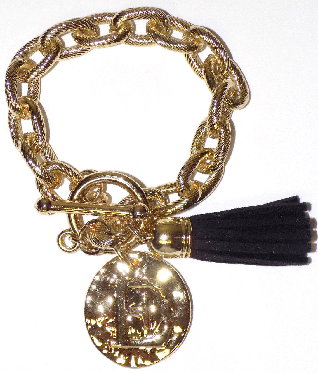 Main Street Collection MSC Monogram Disc Bracelet - Letter E (MBPP/9156-1)
