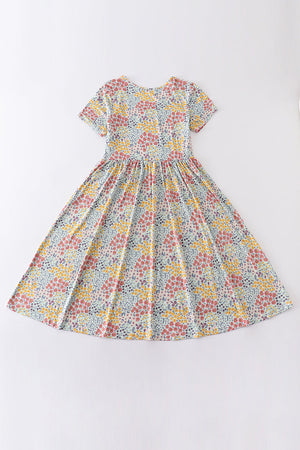 Platinum floral print dress for adult