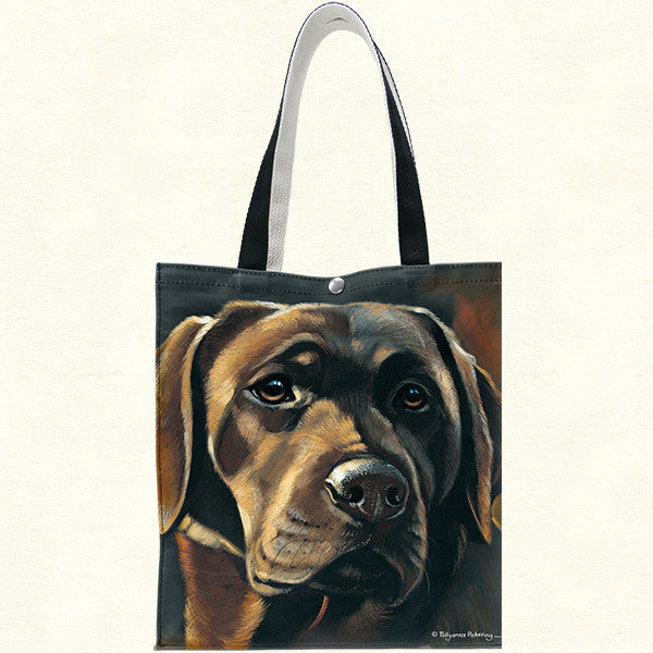 Fiddlers Elbow Chocolate Brown Labrador Retriever Lab Cotton Canvas Tote (T908)