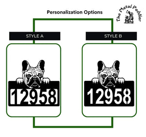 French Bulldog #1 Address Sign - Detailed Dog Design with Custom House Numbers