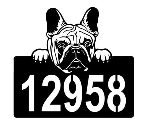 French Bulldog #1 Address Sign - Detailed Dog Design with Custom House Numbers
