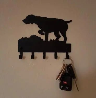 GSP on Point - Dog Key Rack/ Leash Hanger - German Shorthaired Pointer