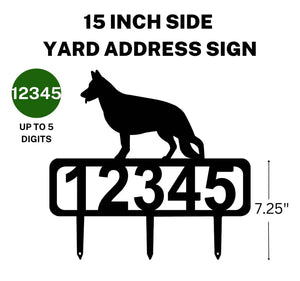 German Shepherd Yard Address Sign with 4 sizes