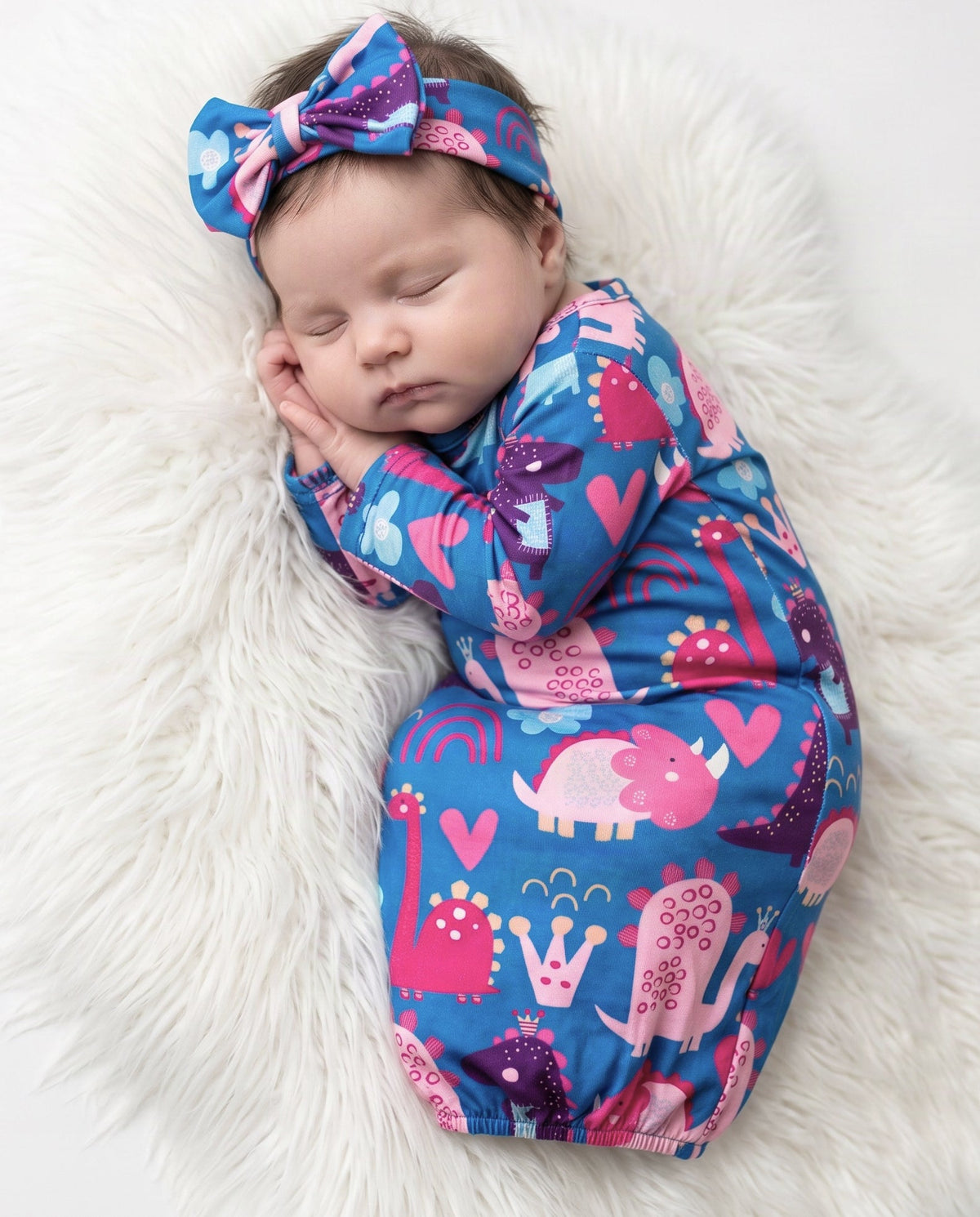 Girl Dino Baby Gown